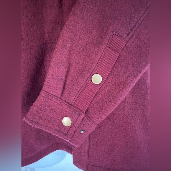 Carbon 2 Cobalt Jacket Shirt Fleece Button Down Maroon Medium Shacket - Picture 8 of 15